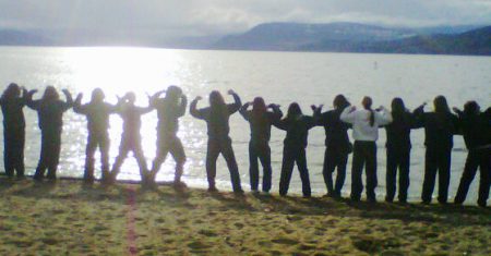 Wildcat players flex their muscles on the eve of the provincial female bantam hockey tournament in Kelowna.