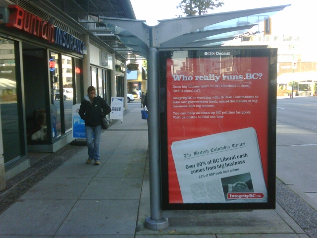 IntegrityBC launches “Who really runs BC?” campaign--Liberal donor Pattison Outdoor refuses to run transit ads