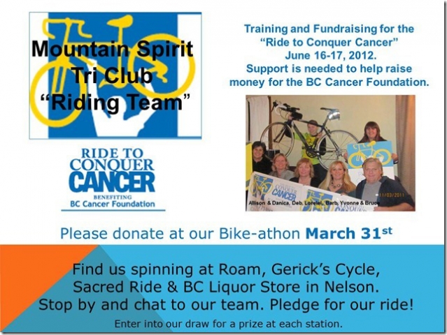 Help stop cancer by supporting Team Mountain Spirit's Ride To Conquer Cancer