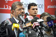 Egyptian Premier Morsi back Syrian rebels in speech