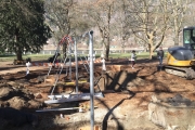 City crews busy building new children's swing at Lakeside Rotary Park
