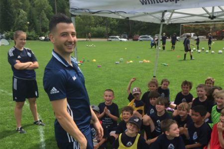 Kootenay Youth Soccer campers meet Whitecaps Marco Bustos