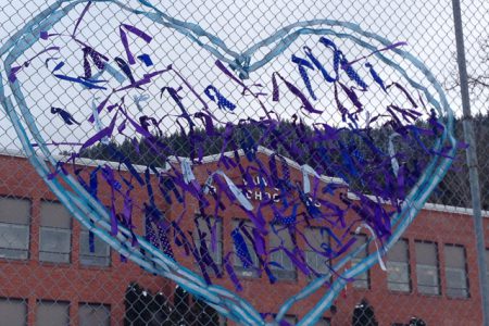 The school also honour Alexis with a purple heart on the fence.