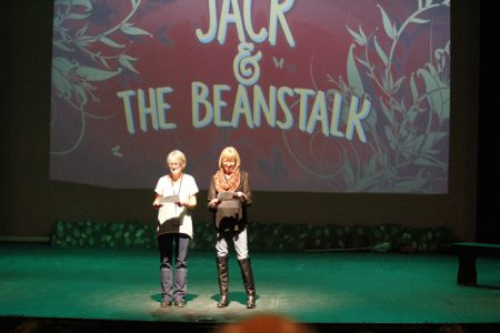 Jack & The Beanstalk Pantomime Co-directors Pat Henman and Karen Agnew address the audience before the kick off of the annual Capitol Theatre fundraiser. â€” Bruce Fuhr photos, The Nelson Daily