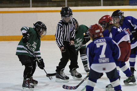 The puck dropped on the Nelson Minor Hockey Novice Tournament Friday as Nelson challenged Spokane in the Civic Arena. â€” Bruce Fuhr, The Nelson Daily