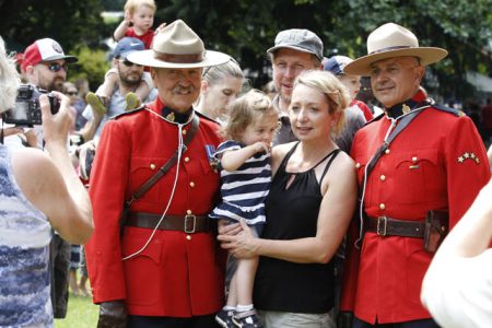 Members of the RCMP posed for photos.