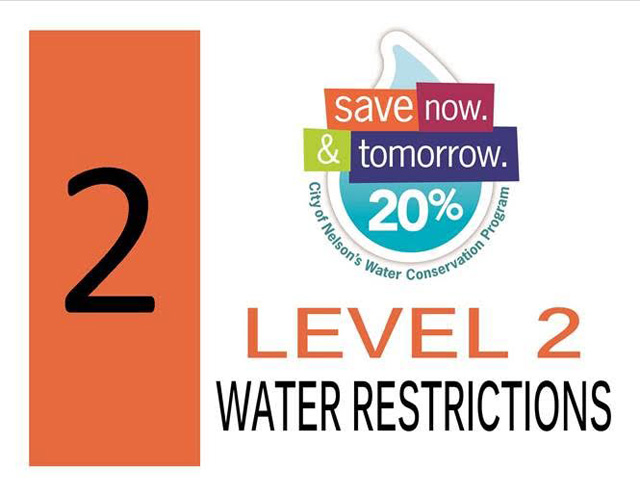 City of Nelson moves to Level 2 Water Restrictions