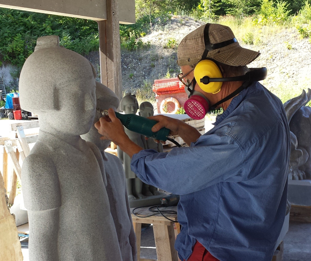 Granite sculpture by Nelson's Cam Douglas finds home at St. Eugene Mission Resort