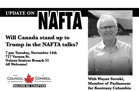 Stetski to report on NAFTA talks at Nelson meeting