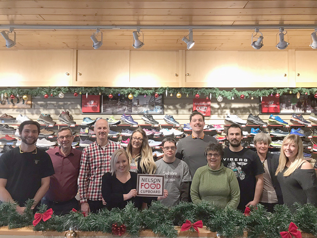 Vince DeVito Shoe & Orthotics staff makes donation to Nelson Food Cupboard
