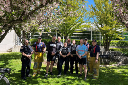 Sunflower City welcomes VPD Sergeant during stop on cross Canada bike tour